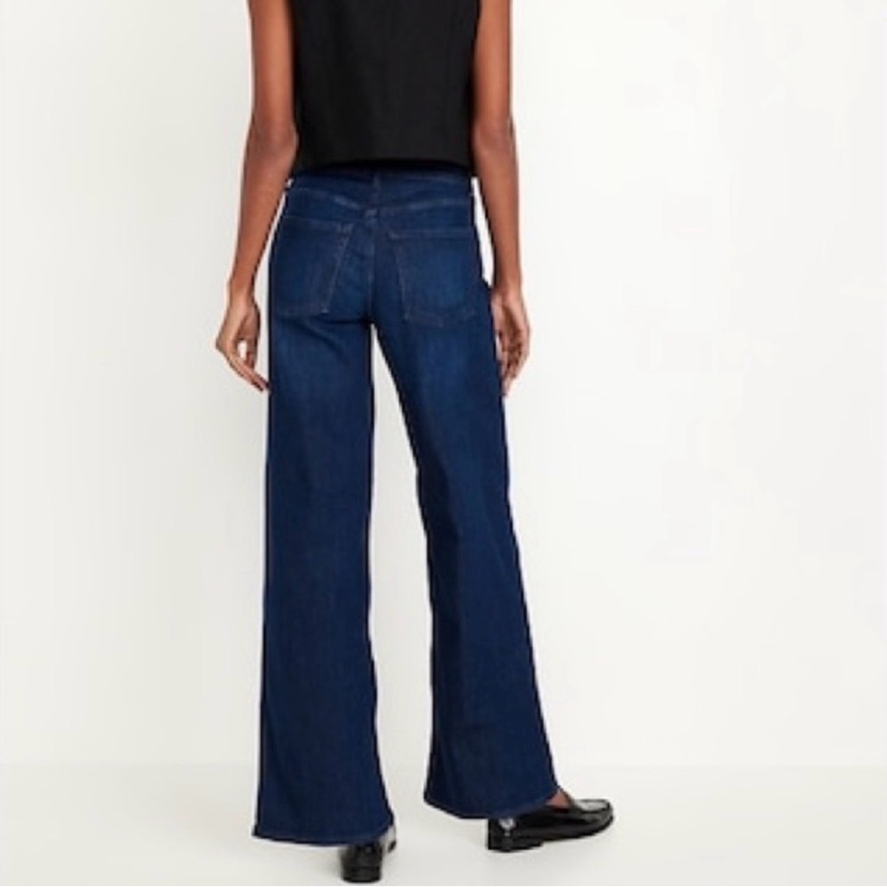 Old Navy Blue Wow High Rise Wide-Leg Jeans 12 - Picture 2 of 11